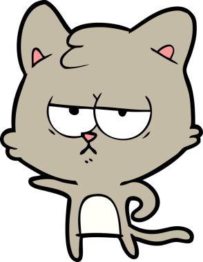 Orijinal sıkılmış çizgi film kedisi