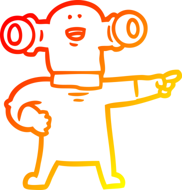 Dost canlısı bir uzaylı çizgi filminin orjinal sıcak çizgi çizimi