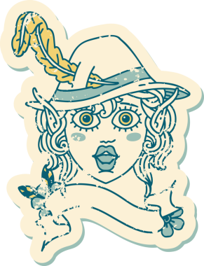 Orijinal Retro Dövme Biçimi elf karakter yüzü