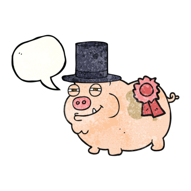 Orijinal serbest konuşma balonu çizgi film ödüllü domuz.