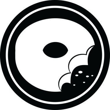 Orijinal ısırılmış çörek grafik dairesel sembolü