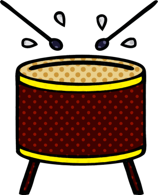 Orijinal çizgi roman tarzı bir davul.