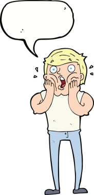 orijinal karikatür nefes nefese adam konuşma baloncuğu ile