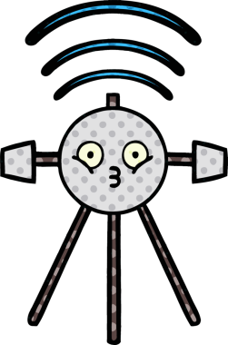 Orijinal çizgi roman tarzı bir uydu karikatürü