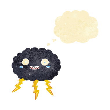 Düşünce baloncuklu orijinal mutlu yağmur bulutu