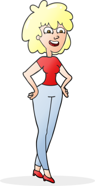 Orijinal serbest çizim karikatür kadını şaşırttı