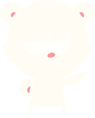 Orijinal sıkılmış kutup ayısı düz renkli çizgi film