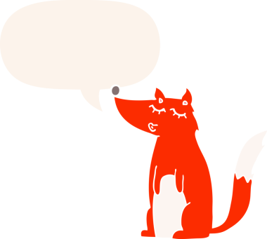 Konuşma baloncuğu olan orijinal çizgi film kurdu.