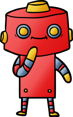 Bir insan tarafından çizilmiş orijinal çizgi film robotu