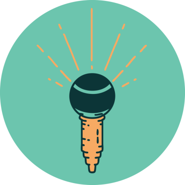 Dövme stili mikrofonun orijinal simgesi