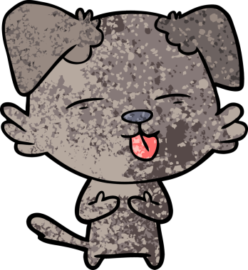 Dilini dışarı çıkaran orijinal çizgi film köpeği.