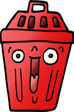 Orijinal karikatür çöp kutusu