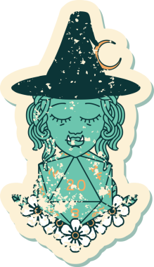 Orijinal Retro Dövme Biçimi 20 zarlı yarı ork sihirbazı