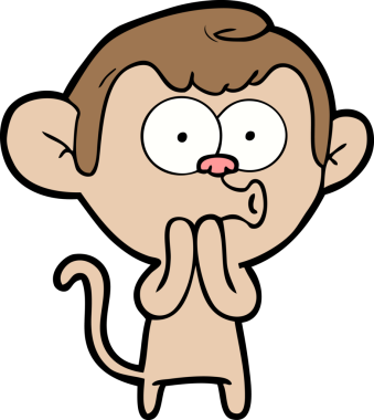 Orijinal karikatür öten maymun