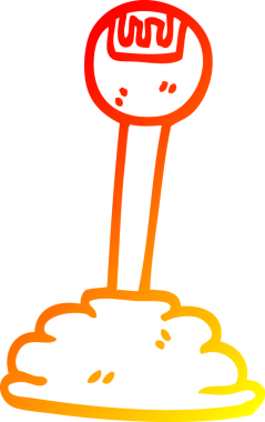 Bir çizgi film vites değişiminin orijinal sıcak çizgi çizimi