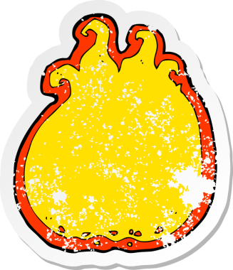 Çizgi film alev sınırının orijinal gerilimli yapıştırması