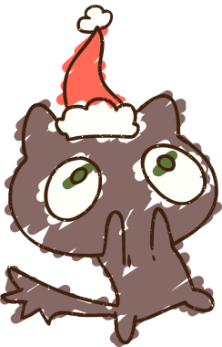 Orijinal Noel Kedisi Tebeşiri Çizimi