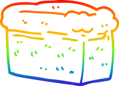 Orijinal gökkuşağı gradyan çizgi çizimi bir ekmek somununun