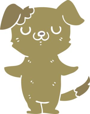 Orijinal düz renkli çizgi film köpeği.