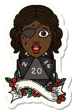 Doğal yirmi zarlı bir dolandırıcının orijinal çıkartması.