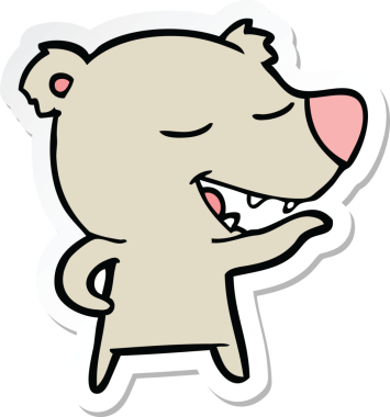 Çizgi film ayısının orijinal çıkartması.