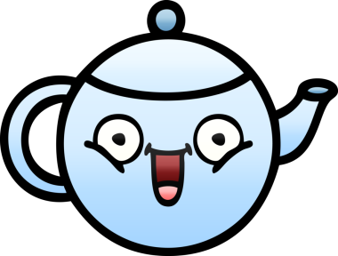 Bir çaydanlığın orjinal gölgelendirilmiş karikatürü