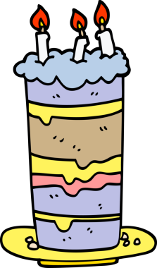 Orijinal karikatür karalama doğum günü pastası