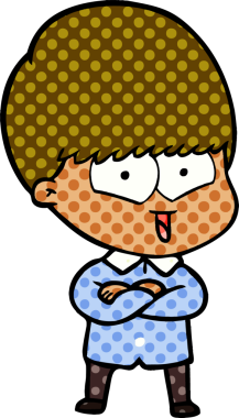 Orijinal çizgi film mutlu çocuk.