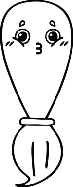 Orijinal çizgi bir boya fırçası çizimi