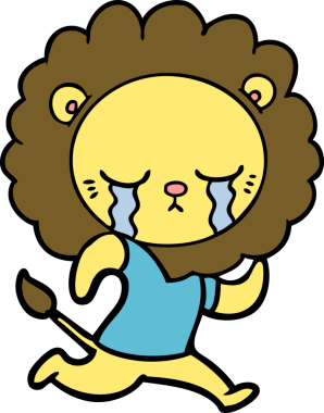 Orijinal ağlayan çizgi film aslanı