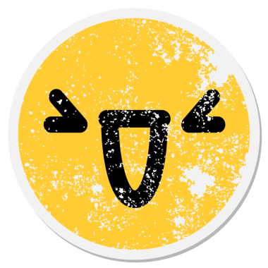 Orijinal gülen yüz dairesel etiketi