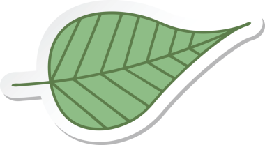 Yeşil yaprağın orijinal çıkartması.