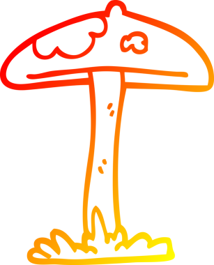 Bir çizgi film mantarının orjinal sıcak çizgi çizimi