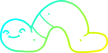 Bir karikatür solucanının orijinal çizimi.