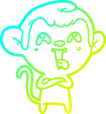 Çılgın bir çizgi film maymunu çizmiş.