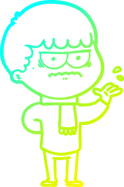 Sinirli bir adamın orijinal soğuk gradyan çizimi