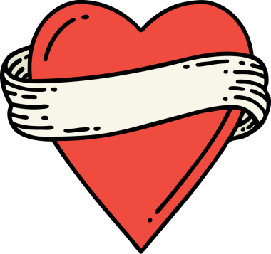 Geleneksel kalp ve bayrak şeklinde orijinal dövme