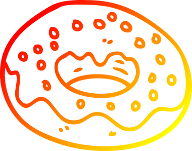 Bir çizgi film çikolatalı çöreğin orjinal sıcak çizgi çizimi