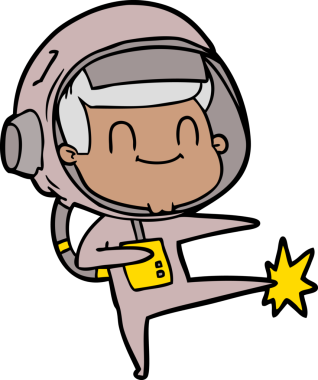 Orijinal mutlu astronot çizgi filmi.