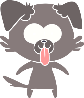 Orijinal düz renkli çizgi film köpeği.