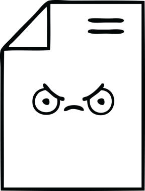 Orijinal çizgi bir kağıt yaprağının karikatürü