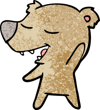 Bir insan tarafından çizilmiş orijinal çizgi film ayısı.