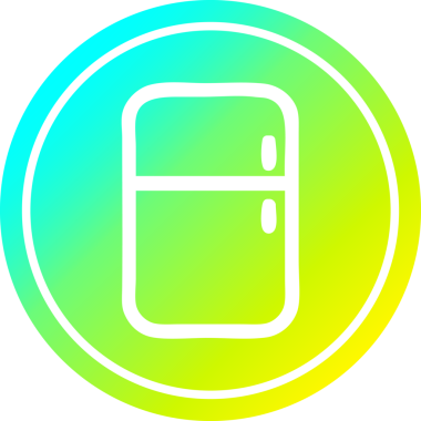 Orijinal mutfak buzdolabı dairesel simgesi ve havalı gradyan bitişi