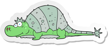 Orijinal bir karikatür dinozor çıkartması.