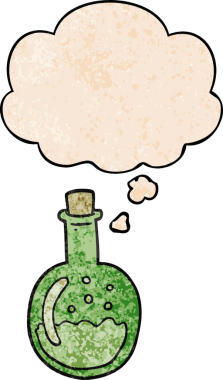 grunge doku tarzında düşünce baloncuğu olan orijinal çizgi film iksiri