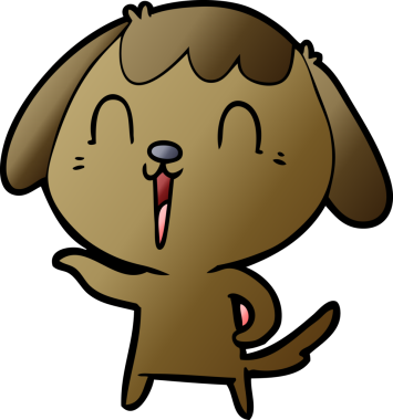 Bir insan tarafından çizilmiş orijinal bir çizgi film köpeği.