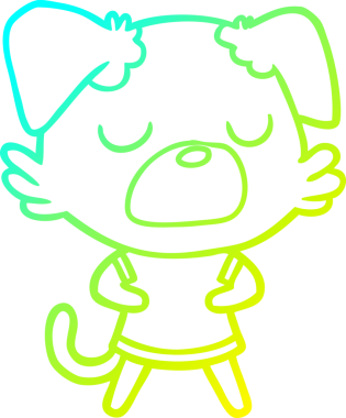 Bir çizgi film köpeğinin orijinal soğuk eğimli çizimi