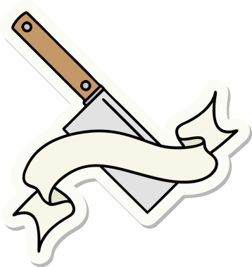 Orijinal dövme stili etiketi et satırı pankartıyla.