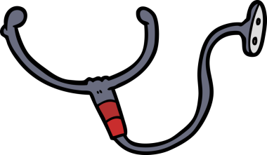 Bir insan tarafından çizilmiş orijinal steteskop.
