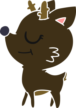 Orijinal çizilmiş şirin kırmızı burunlu ren geyiği karikatürü